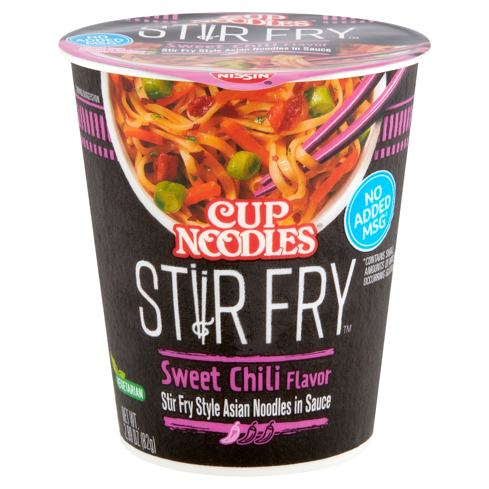(6 pack) Cup Noodles Stir Fry Ramen Noodles, Sweet Chili Flavor, 2.93 oz Cup