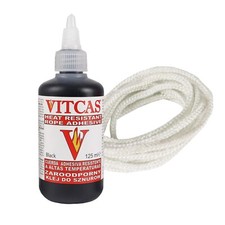 Stove Fire Rope Seal and High Temperature Glue Adhesive Black or White 2 Metres