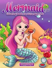 Mermaid Coloring Book For Girls: Ages 4-8, Brand New, Free shipping in the US
