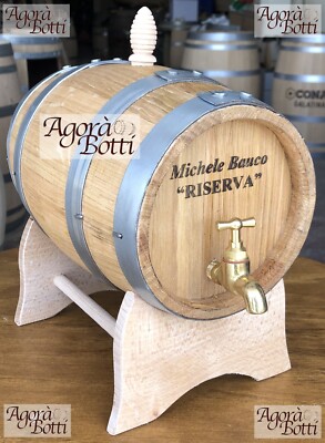 Contenitori Vino Inox Botte In Rovere Francese Da 20 Litri Con Rubinetto Acciaio Inox - Per Vino, Distillati E Aceto Botte Vino Legno - Foto 4