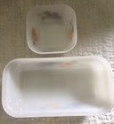 Vintage Fire King Gay Fad Fruit White Loaf Pan & Refrigerator Dish No Lids USA — photo 3