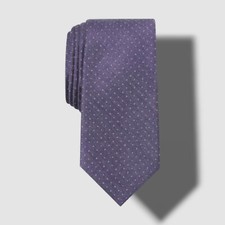  56 Perry Ellis Men's Purple Polka Dot Silk Blend Narrow Neck Tie 56 x 3.25