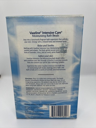 Vaseline Intensivpflege Feuchtigkeitsspendende Badeperlen Sanfte Brise Vitamin E 15 Unzen - Bild 2 von 4