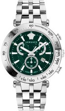Versace VEJB00522 V-Race Bold Chrono green silver Stainless Steel Mens Watch NEW