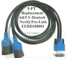 5FT Heavy Duty 6 and 9 Deutsch Y Cable for the NexiQ Pro-Link EEHD 188001 - NEW