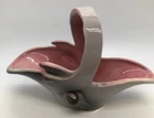 Vintage Hull Pottery Pink and Black Flower Basket #56