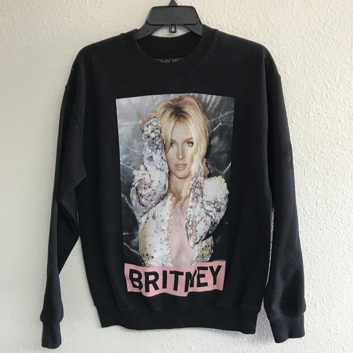 BRITNEY SPEARS COLLECTION 2018 Official Black Graphic Print Top Sweatshirt M