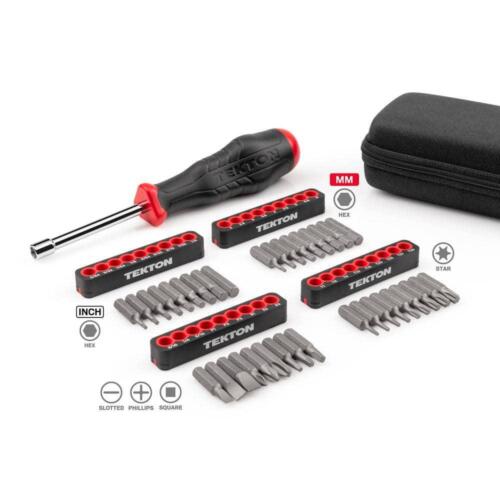 Tekton Bit Screwdriver Set 37pc Magnetic Hex Star Phillips Slotted Durable Case - Picture 3 of 5