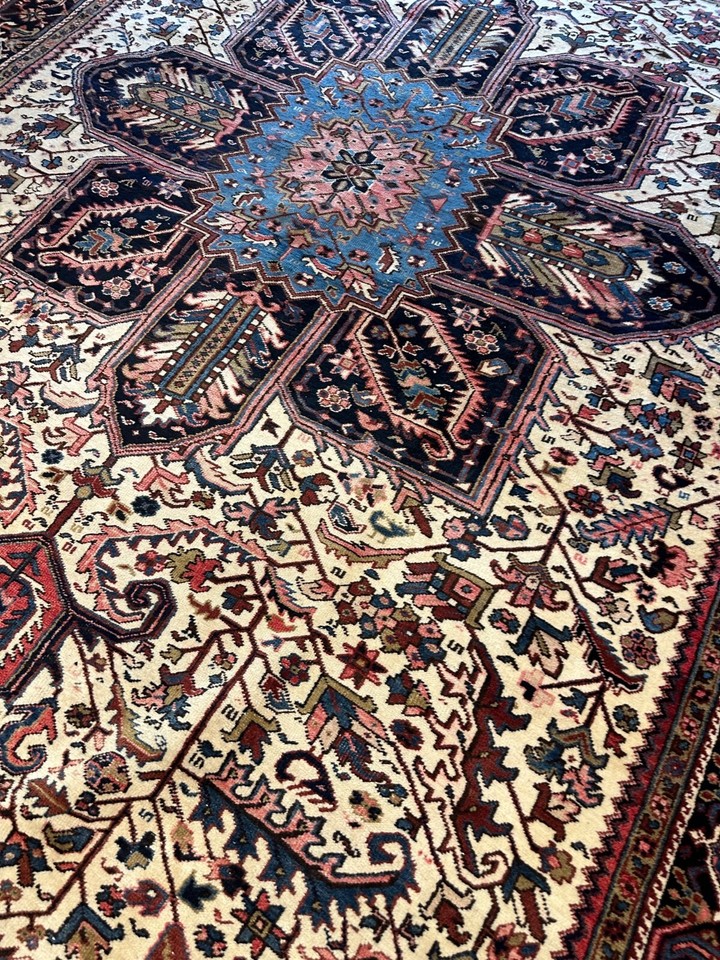 Hand Knotted Oriental Heriz Rug 9.6x18.10 Ref 1048 eBay