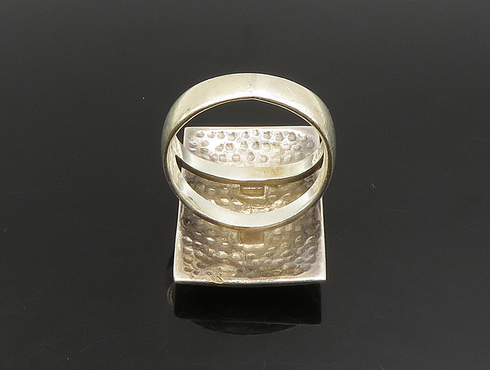 925 Sterling Silver  Vintage Rectangular Hammered… - image 4