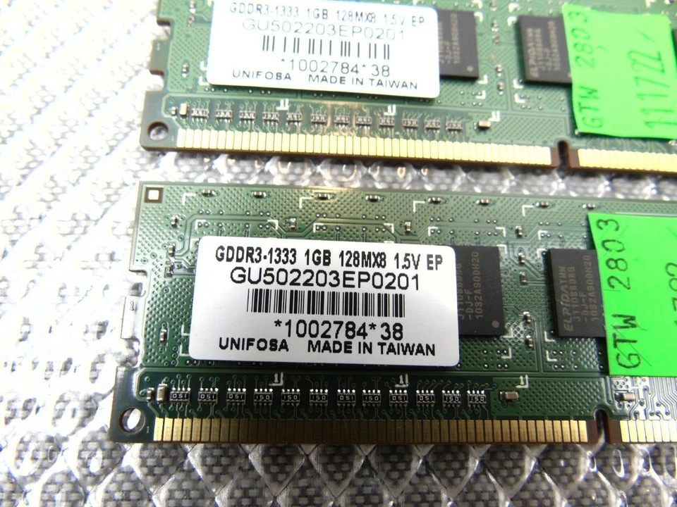 Память Gateway SX2800 2 ГБ (2 x 1 ГБ) PC3-10600U 1333 DDR3 МГц - GU502203EP0201 - Изображение 2 из 4