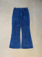 Vintage 70 s Levi s 646 Orange Tab Bellbottom Flare Faded Denim Jeans Size 30x28
