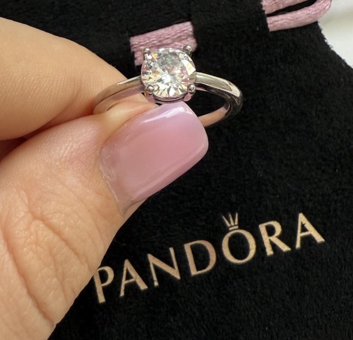 Pandora ring with a large stone, size 8