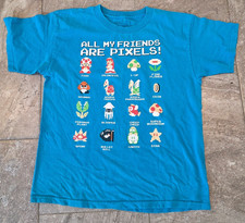 Vintage Nintendo Mario Super Mario Bros Shirt XL blue vtg
