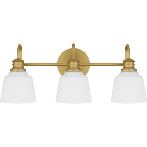 Aged Brass Three Light Bath from the Hinton Collection - Picture 2 of 7