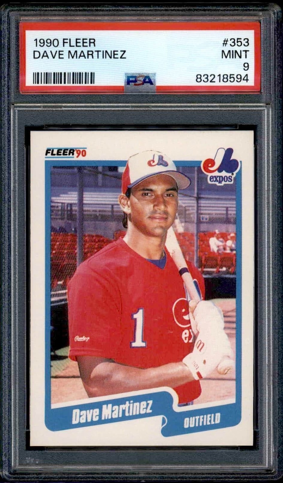 1990 Fleer Dave Martinez #353 PSA 9