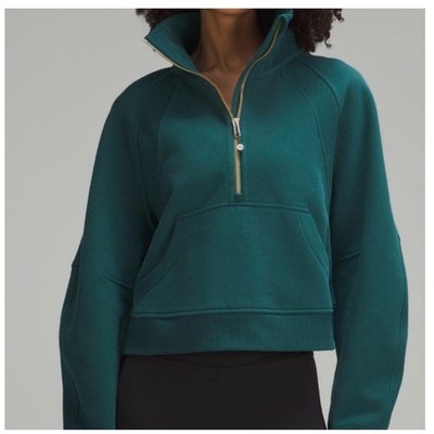 Lululemon Scuba Oversized Half-Zip Hoodie Storm Teal Gold Zip