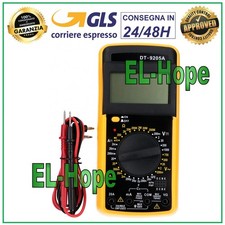 TESTER MULTIMETRO DIGITALE PROFESSIONALE DT9205A + COPPIA PUNTALI VOLT AMPERE
