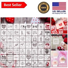 Charming Valentine's Day 56 Stencil Pack - Durable 3" Templates for All Crafts