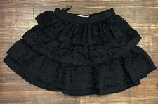 LANVIN For H&M Women’s Size 4 Black Ruffle Lace Tiered Skirt Womens
