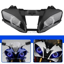 Headlight Lamp Assembly HID Projector Blue Angel Eyes For Yamaha YZF R6 2006-07
