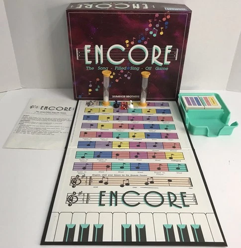 Vintage 1989 Parker Brothers ENCORE Song Filled Sing Off Board Game Complete