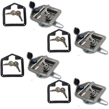 4 Trailer Door Latch T-Handle Lock Stainless Steel Keys For Camper RV Truck Tool