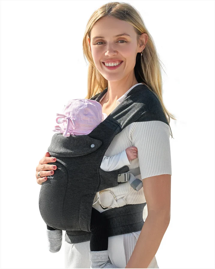 MOMTORY Baby Carrier with Head Support YM019 - Deep Grey