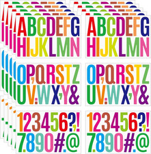 480 Pcs Waterproof 3" Vinyl Alphabet Number Stickers - Self-Adhesive for Mailb