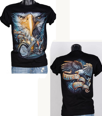 Eagle Motorcycle T-Shirt, Rock Chang Glow in the Dark Print.