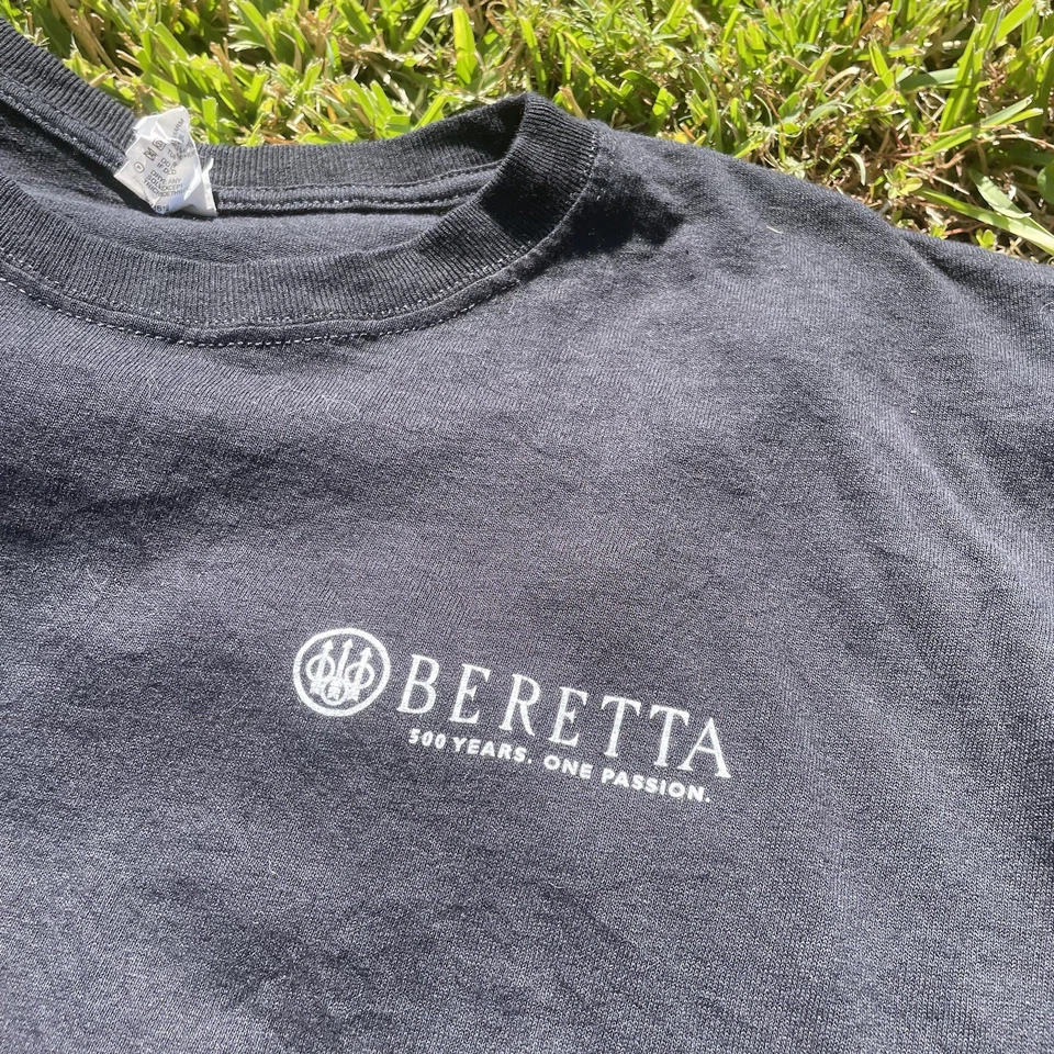 Beretta ARX100 Firearms Trident Logo Short Sleeve Black T-Shirt XL Y2K Vintage  - Image 4 of 4