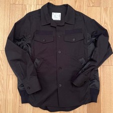 USED SACAI SHIRT JACKET SIZE 3 SCM-040 DOCKING BLACK GOOD