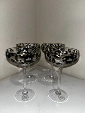 4-NWT BKLYN STEEL CO CHEETAH/LEOPARD DESIGN COCKTAIL GLASSES