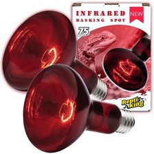 ReptiKing Reptile Red Heat Lamp, 2-Pack 75W 75W, 2-pack Night Bulb