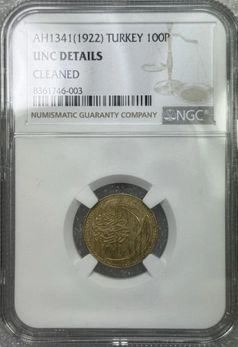 1922 Turkey 100 Para UNC Details NGC