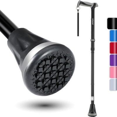 REHAND Walking Cane - Foldable, Adjustable, 34''-38'', Natural Black