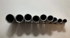 Matco Tools 1/2" Drive 9 Piece SAE 12 Point Chrome Socket Set 7/16-15/16"