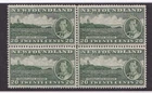 Newfoundland Stamps #240ii Extra Smokestack in Block Mint Hinged