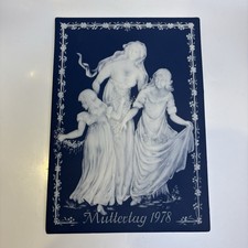 Villeroy & Boch 1978 Mother s Day Blue Phanolith Plaque Mettlach Limited Ed