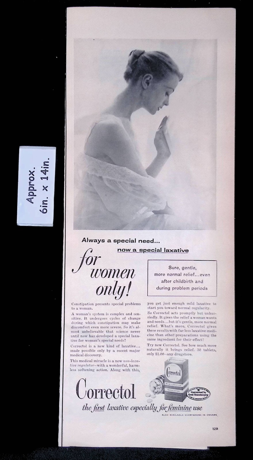 Corectols 1957 Correctol For Women Only 1st Laxative For Feminine Use Print Ad ...