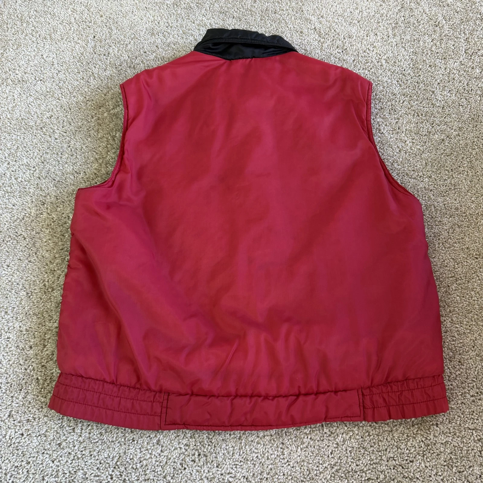 Currentseen Vest Mens M Red Nylon Puffer Full Zip Lined Outdoor Winter Warm - product detail image 3