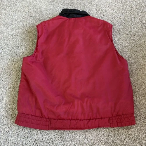 Currentseen Vest Mens M Red Nylon Puffer Full Zip Lined Outdoor Winter Warm image 3