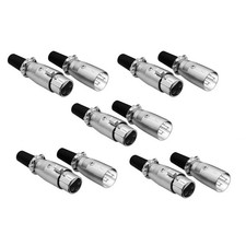 5Pair XLR 3Pin Connector Adapter Microphone Male/Female MIC 3P Audio Jack Plug