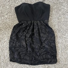 Twelfth Street By Cynthia Vincent Dress Womens Small Black Strapless Jacquard