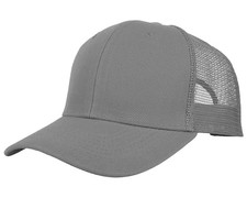 Gelante Mesh Trucker Baseball Cap Snapback Hat Structured Front Panel Light Gray