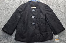 Michael Kors Jacket Womens Small Black Regular Fit Long Sleeve Button Front