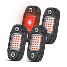4 Pods Rock Lights 24 LEDs Chips Waterproof Neon Trail Rig Lamp Underglow Red