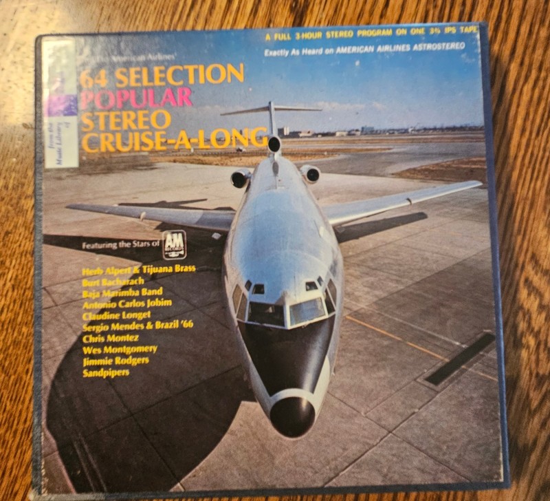64 Selection American Airlines Astrostereo Reel to Reel 3.75 IPS Tape