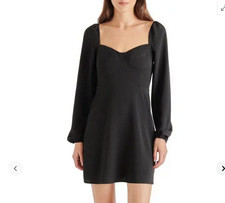 STEVE MADDEN NICOLE BUSTIER BODICE BLACK MINI DRESS WITH SMOCKED BACK - SIZE 4