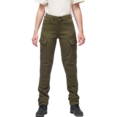 Modeka Brandon Cargo Damen Jeans Olive Motorrad-Jeans Lady Motorradhose